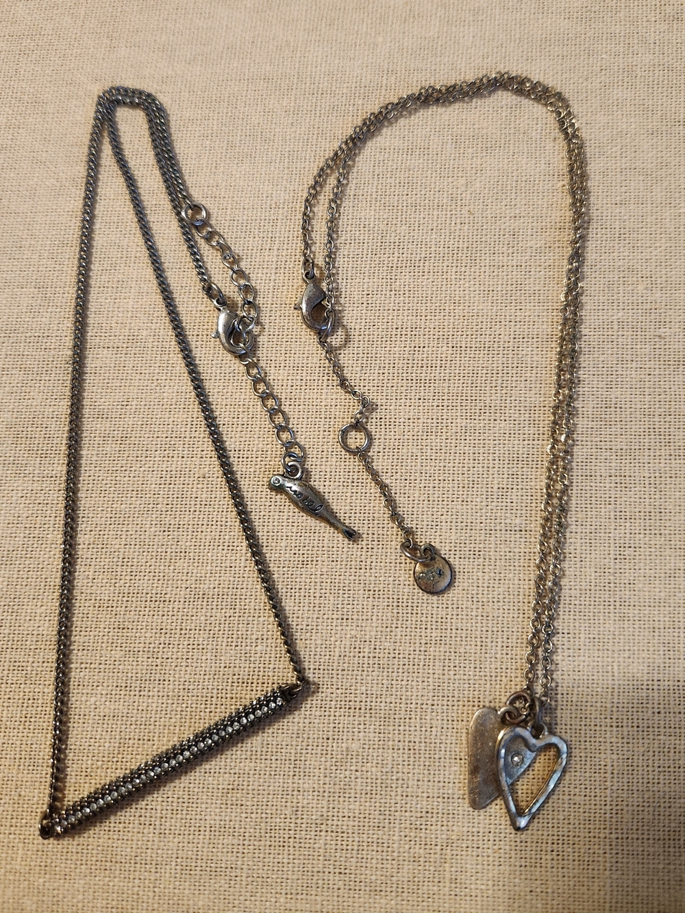 Chloe & Isabel Layering Necklace Bundle: Pave Crystal Bar & Gold Heart Dainty